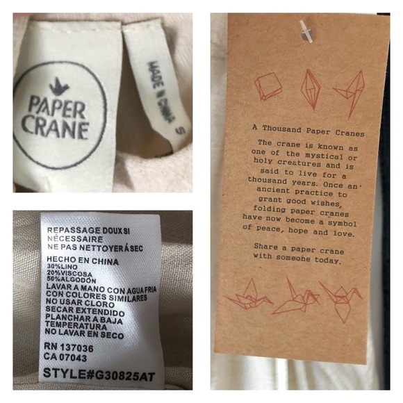 NWT Paper Crane linen blend romper - Picture 6 of 8